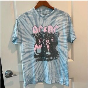 AC/DC Graphic Tee in Blue and Gray